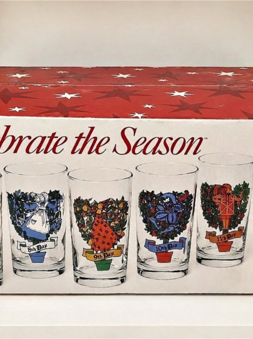 Glass 12 Days of Christmas Celebrate the Season Tumbler Set Tumbler Set